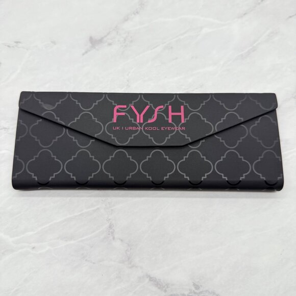 Fysh UK Urban Kool Eyewear Eyeglass Case Black Pink Magnetic Tri Fold w/ Cloth - Picture 4 of 8